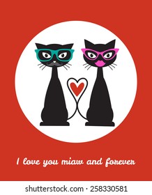 couple cat use retro stuff - i love you now and forever