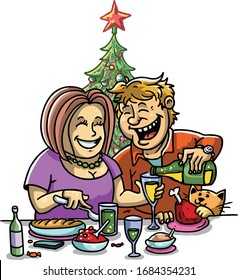 a couple Celebrate New Year