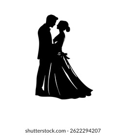 couple celebrates a wedding clipart vector