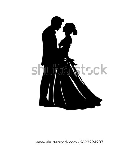 couple celebrates a wedding clipart vector