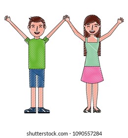 couple celebrating isolated icon
