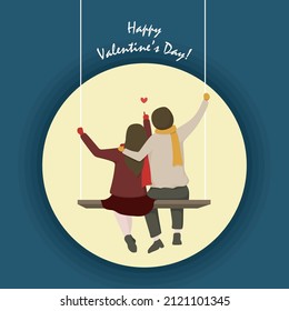 A couple celebrating valentine's moment while swinging