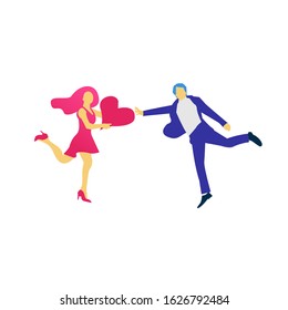Couple character flat illustration design