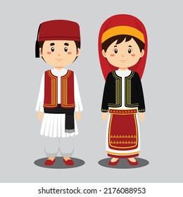 Couple character wearing Greek dress