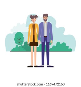 couple characters in camp scene