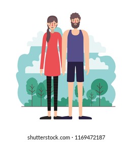 couple characters in camp scene