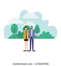 couple characters in camp scene