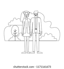 couple characters in camp scene