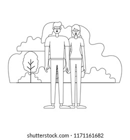 couple characters in camp scene