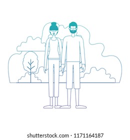 couple characters in camp scene