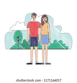 couple characters in camp scene