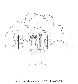 couple characters in camp scene