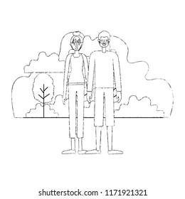 couple characters in camp scene
