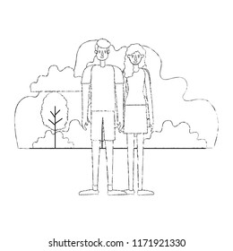 couple characters in camp scene