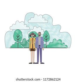 couple characters in camp scene