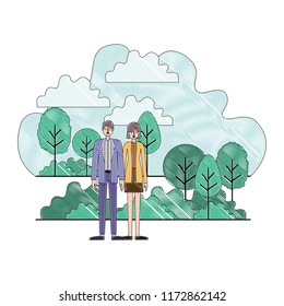 couple characters in camp scene