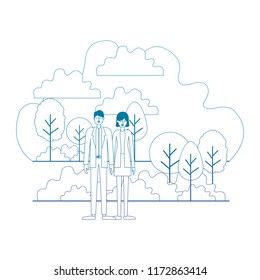 couple characters in camp scene