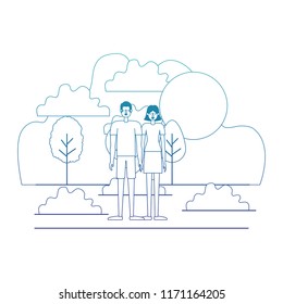 couple characters in day landscape