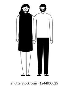 couple characters on white background