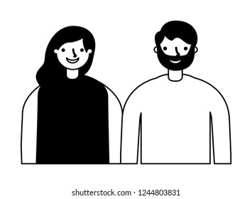 couple characters on white background