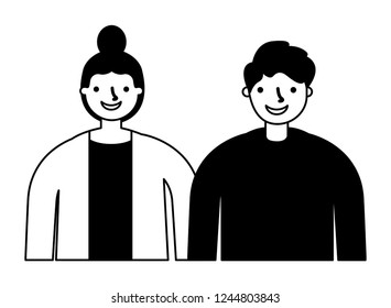 couple characters on white background