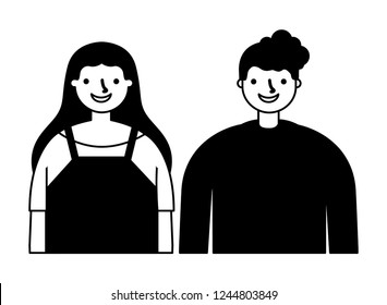 couple characters on white background