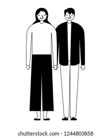 couple characters on white background