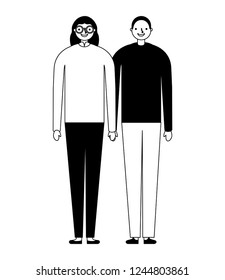 couple characters on white background