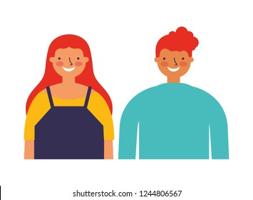 couple characters on white background