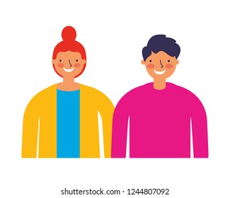 couple characters on white background