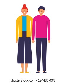 couple characters on white background
