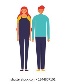 couple characters on white background