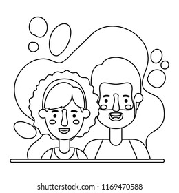 couple characters with paint splash background
