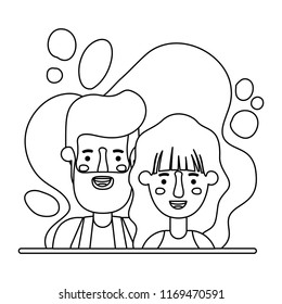 couple characters with paint splash background