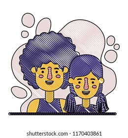 couple characters with paint splash background