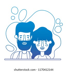 couple characters with paint splash background