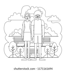 couple characters in the park scene