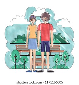 couple characters in the park scene
