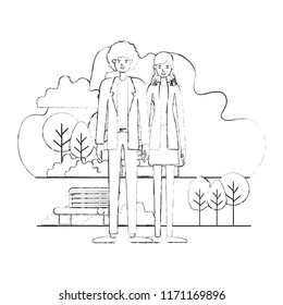 couple characters in the park scene