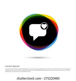 couple chat concept icon, White pictogram icon creative circle Multicolor background. Vector illustration. Flat icon design style