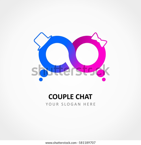 Couple Chat Logo Stock Vector Royalty Free