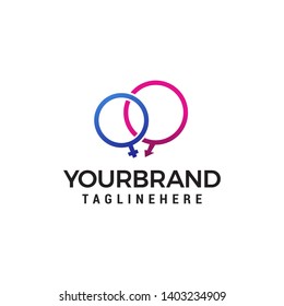 Couple Chat Logo design concept template vector