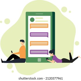 Couple Chatting to Each Other Using Phone