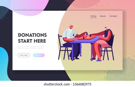 Couple of Cheerful Pensioners Spending Time Together Playing Chess in Nursing Home. Senior Retired People Leisure and Sparetime. Website Landing Page, Web Page Cartoon Flat Vector Illustration, Banner