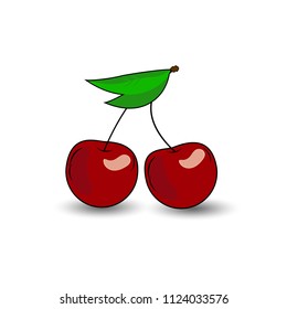 couple cherry on white background vector illustration