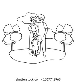 couple with child black and white