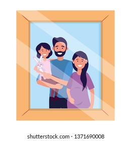 Couple With Child Photo Frame