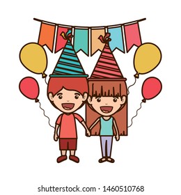 couple of children in birthday celebration