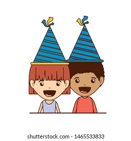 couple of children in birthday celebration