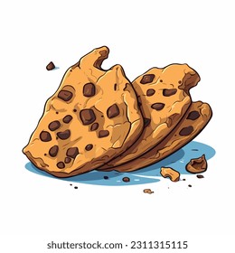 Couple of chocolate cookies illustration drawing design